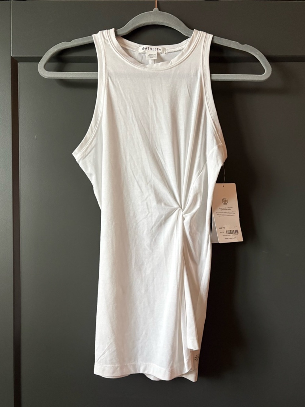 NWT Athleta Radiate Tank | White Twisted Side Tank Top